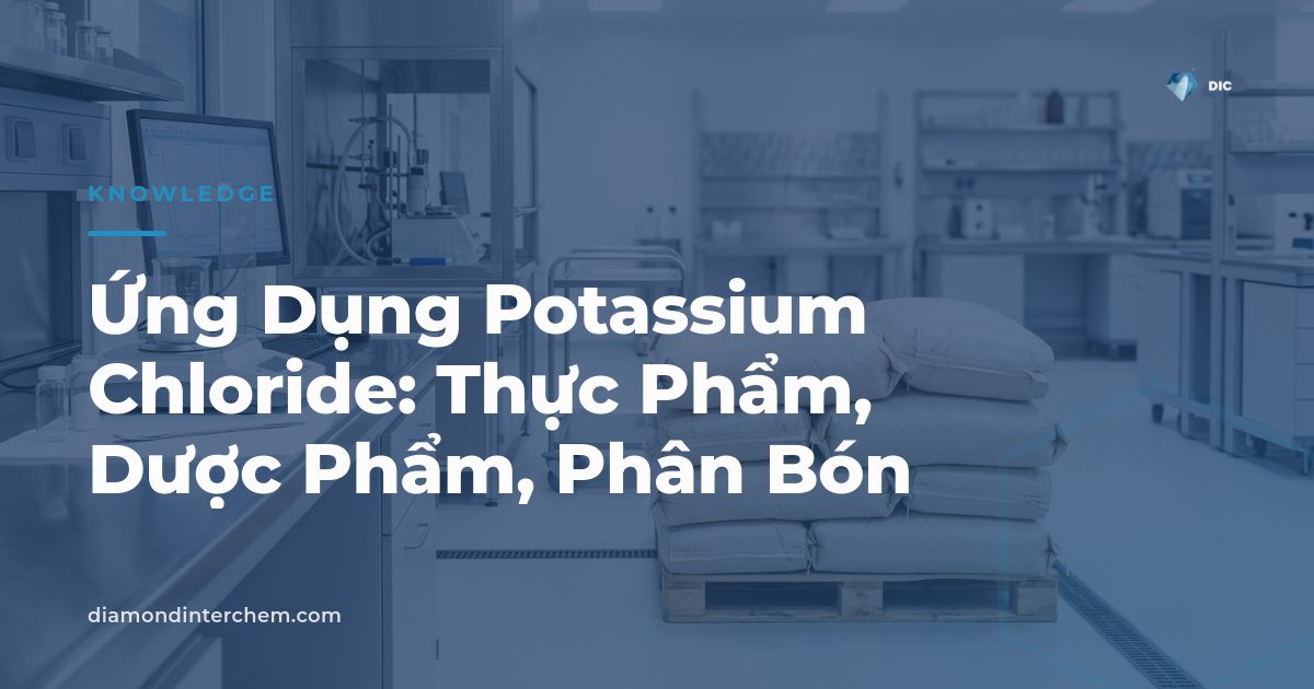 Bột trắng Potassium Chloride minh họa ứng dụng potassium chloride trong thực phẩm dược phẩm